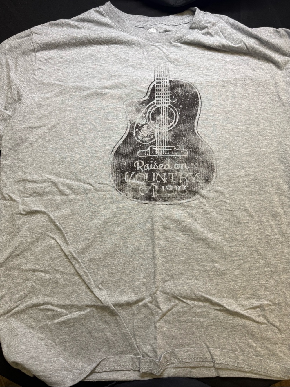 Raised on Country Music Graphic Tee - Light Gray (XL)